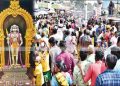 பழனி முருகன் கோவிலில் பக்தர்கள் கூட்டம் அலைமோதியது.